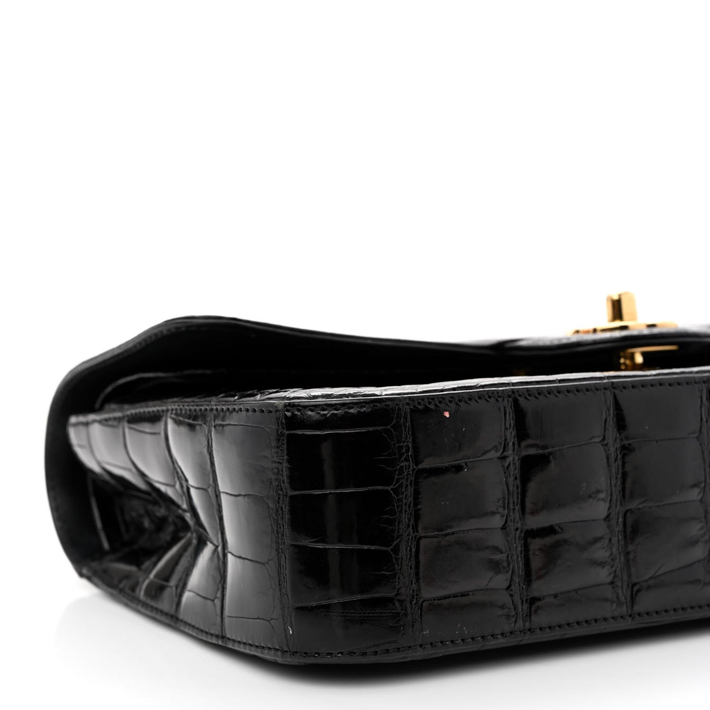 Alligator Medium Double Flap Black