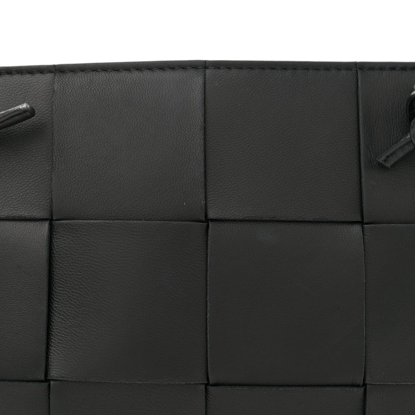 Lambskin Maxi Intrecciato Mini Cassette Crossbody Pouch Black