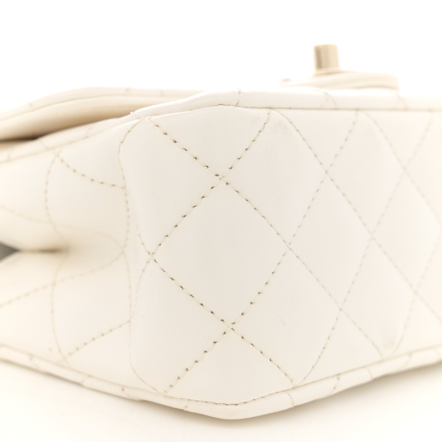 Chanel Lambskin Quilted Mini Crystal Top Handle Rectangular Flap White 9 of 12