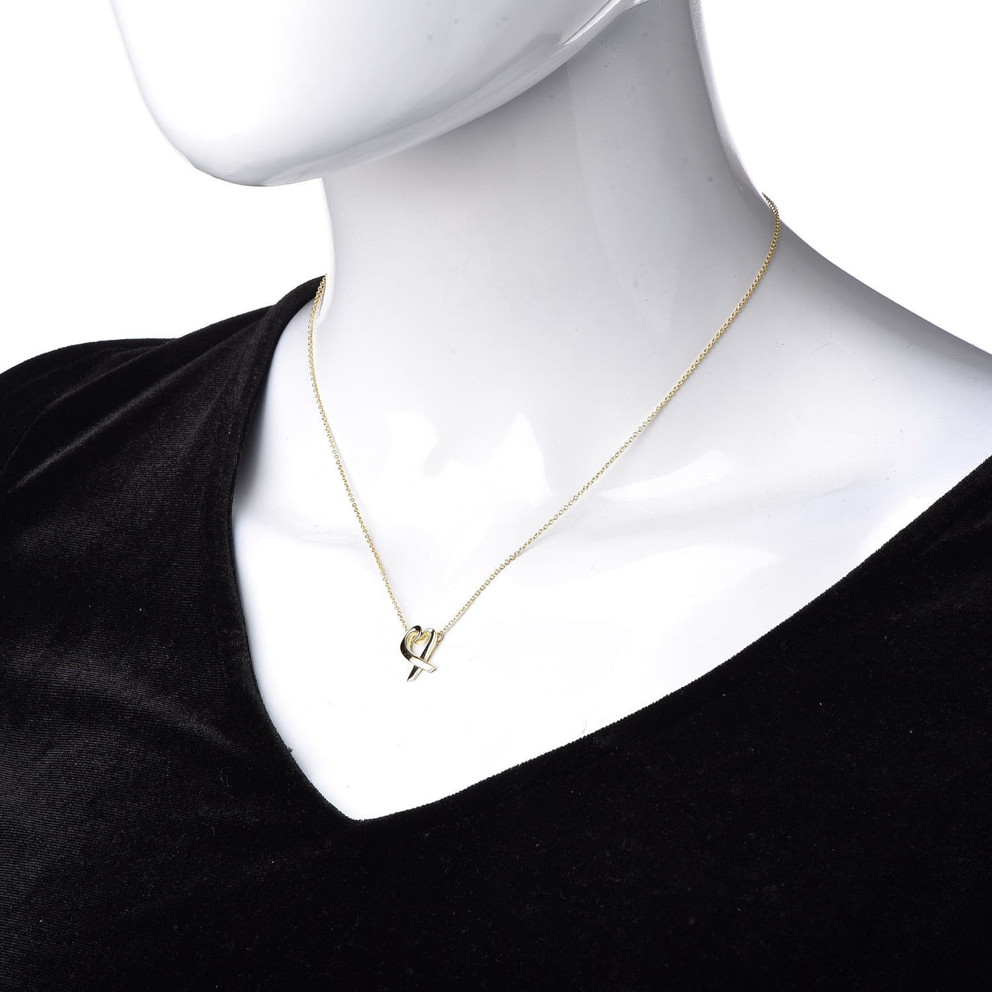 18K Yellow Gold Small Paloma Picasso Loving Heart Pendant Necklace