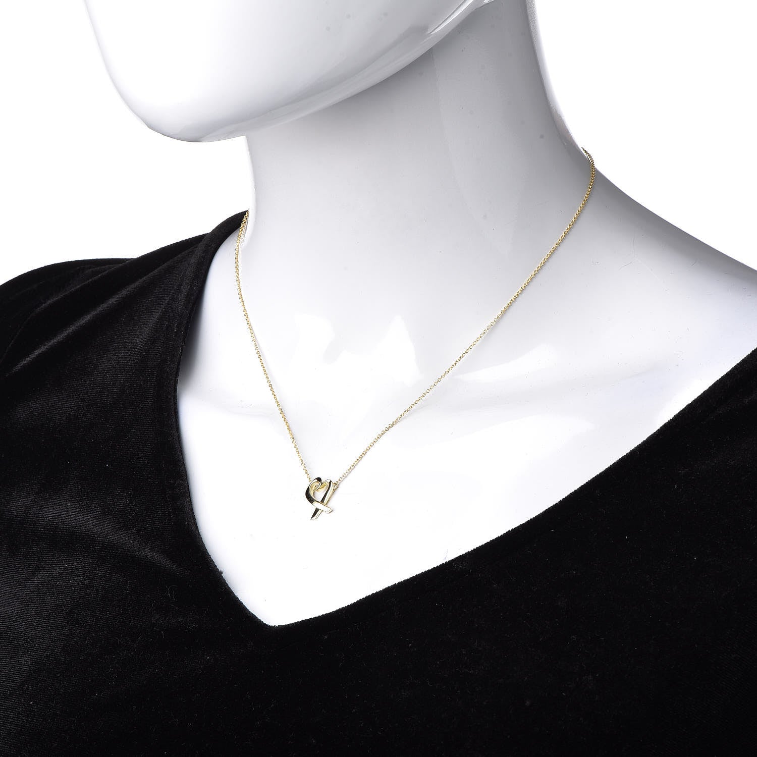 Tiffany 18K Yellow Gold Small Paloma Picasso Loving Heart Pendant Necklace 2 of 6