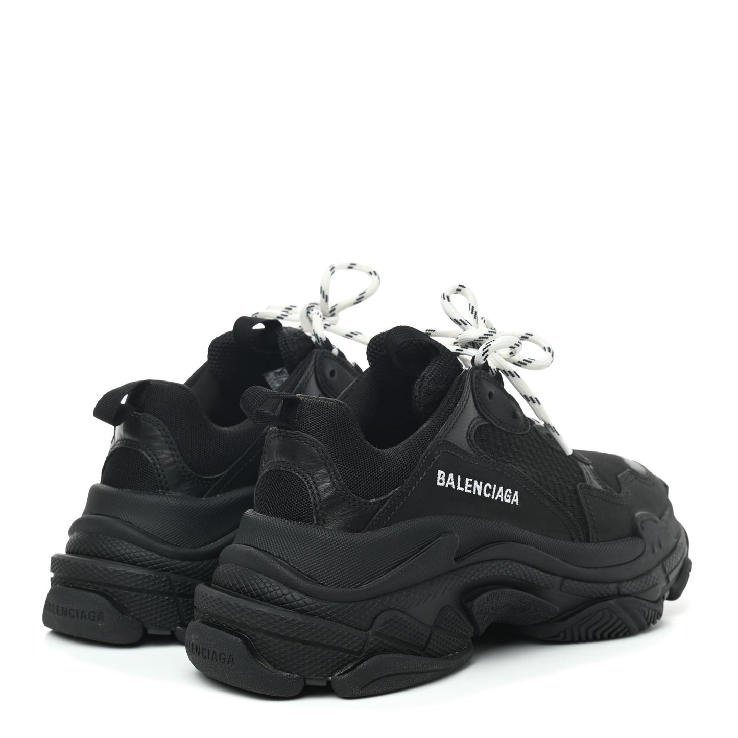Fabric Mesh Womens Triple S Sneakers 39 Black