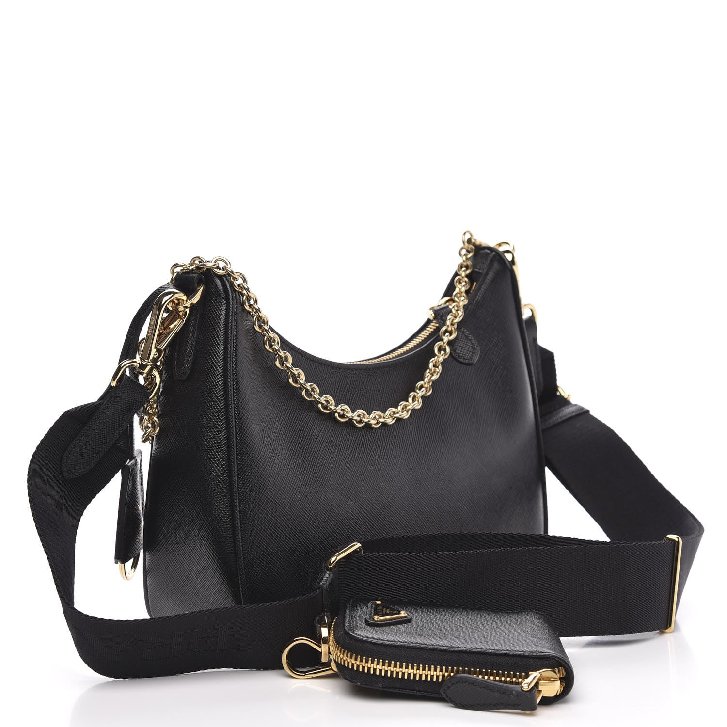 Prada Saffiano Lux Re-Edition 2005 Shoulder Bag Black 3 of 9