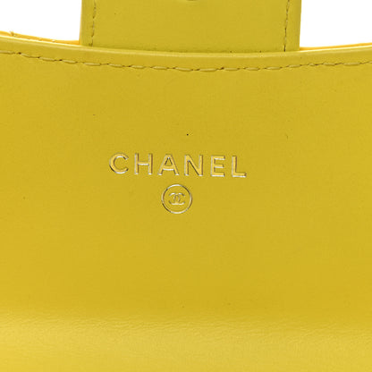 Chanel Patent Quilted Compact Flap Wallet Yellow 6 of 7