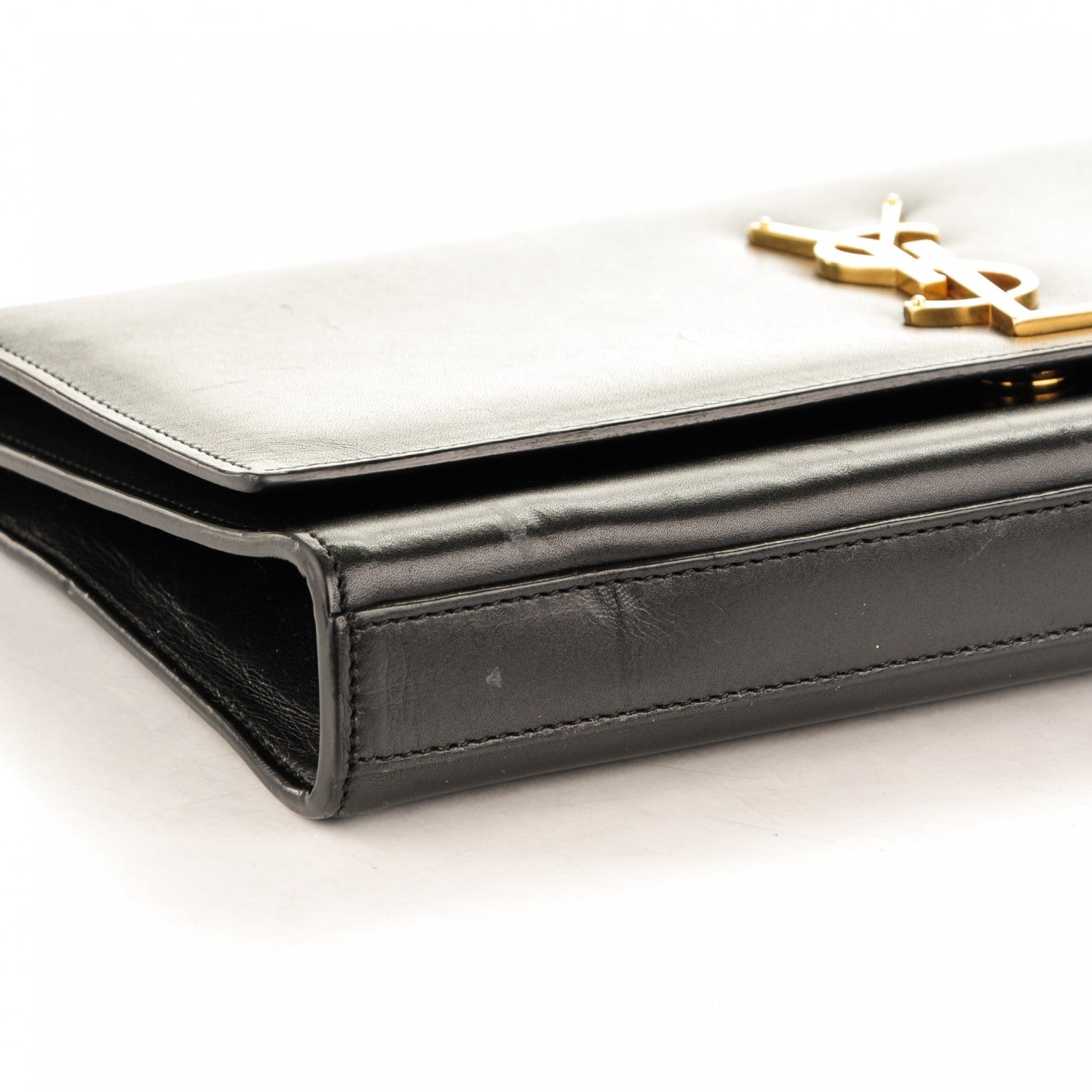 Saint Laurent Calfskin Classic Monogram Clutch Black 10 of 10