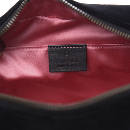 Gucci Velvet Matelasse Deer Embroidered Small GG Marmont Chain Shoulder Bag Black 6 of 10