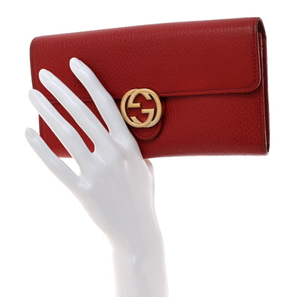 Gucci Dollar Calfskin Interlocking G Continental Wallet Red 3 of 14