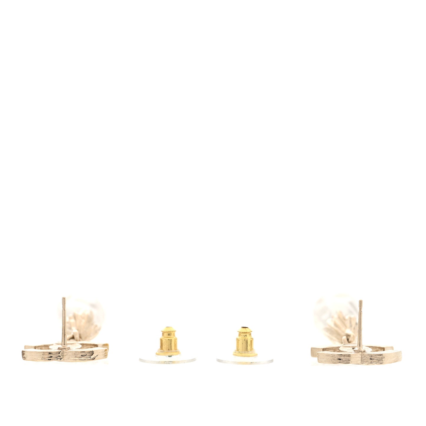 Crystal Pearl CC Drop Earrings Gold
