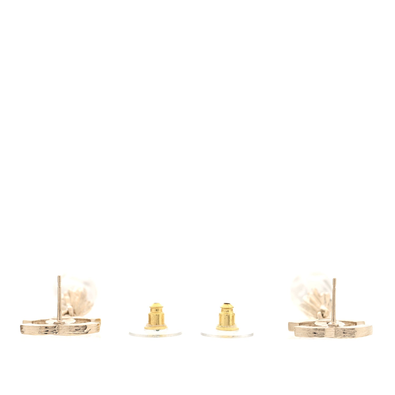 Chanel Crystal Pearl CC Drop Earrings Gold 3 of 5