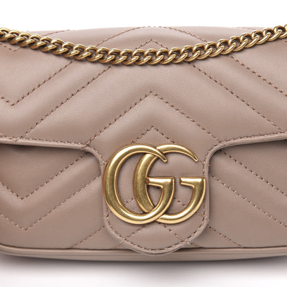 Gucci Calfskin Matelasse Super Mini GG Marmont Shoulder Bag Porcelain Rose 15 of 16