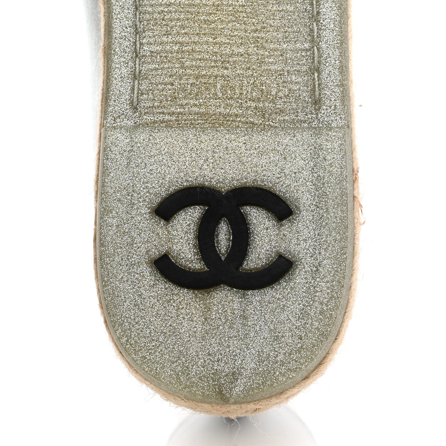 Chanel Crumpled Lambskin CC Mocassin Loafer Espadrilles 40.5 Silver 9 of 10