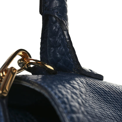 Burberry Heritage Grain Check Embossed Medium Dewsbury Tote Blue Carbon 10 of 10
