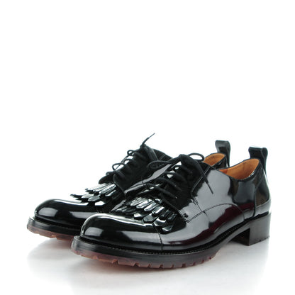 Valentino Garavani Patent Lace Up Oxfords 41 Black 3 of 8
