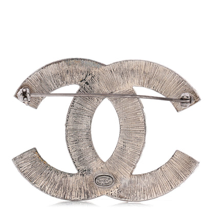 Chanel Baguette Crystal CC Brooch Silver 3 of 4