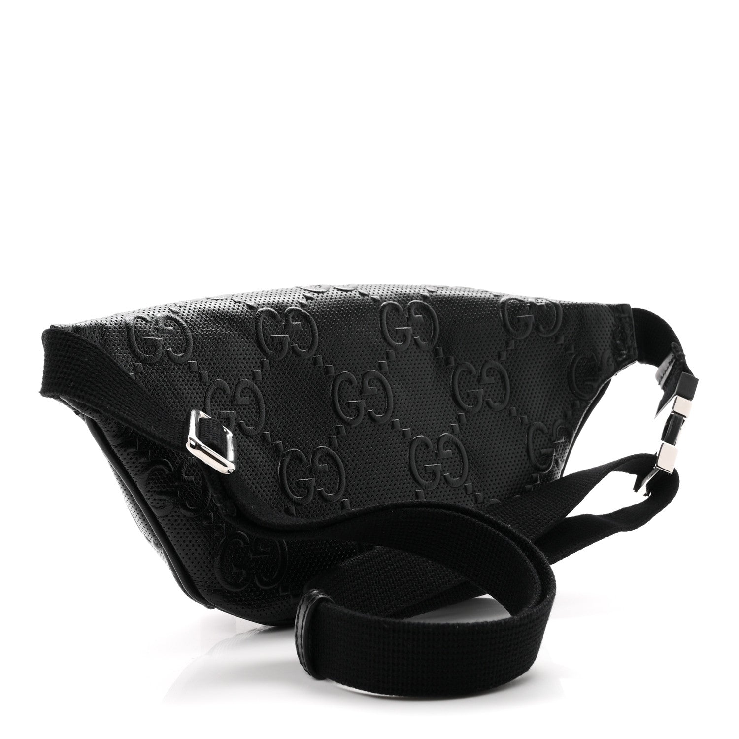 Gucci Calfskin GG Tennis Embossed Belt Bag Black 2 of 9
