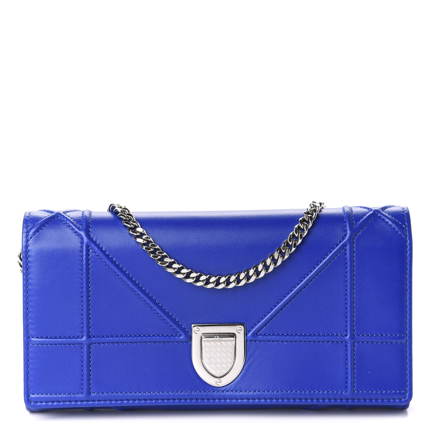 Christian Dior Lambskin Diorama Croisiere Chain Wallet Blue 1 of 11