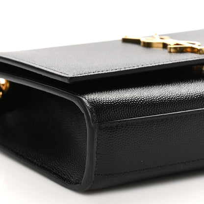 Saint Laurent Grain De Poudre Small Monogram Kate Satchel Black 9 of 10