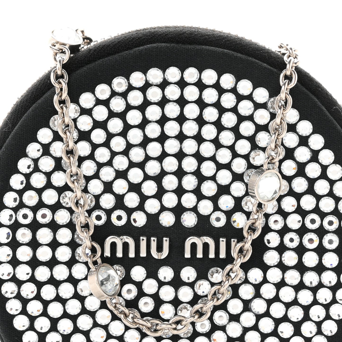 Raso Crystal Starlight Nano Circle Mini Bag Black
