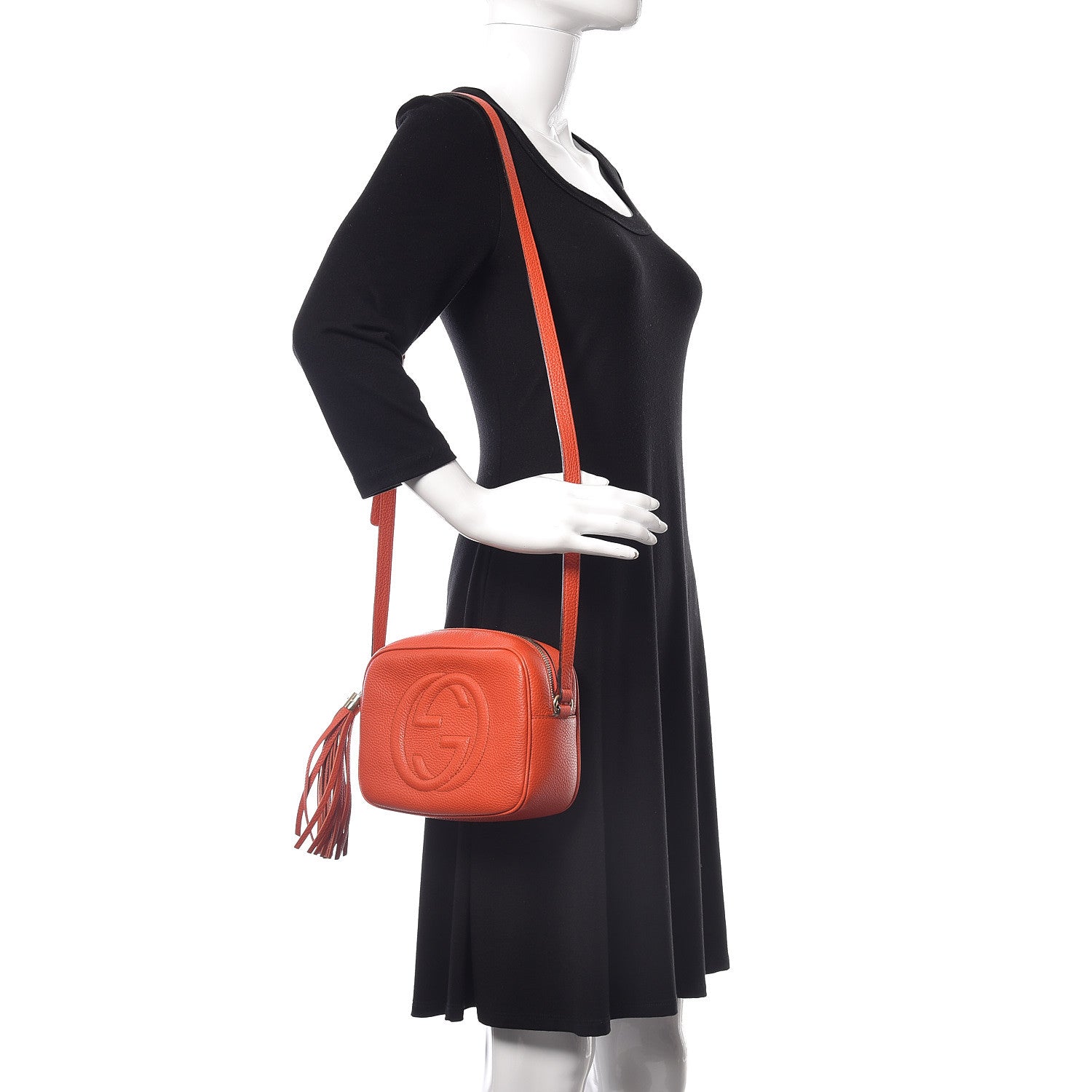 Gucci Pebbled Calfskin Small Soho Disco Bag Sun Orange 2 of 8
