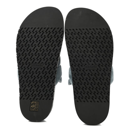 Hermes Suede Goatskin Extra Sandals 39.5 Bleu Pinede 5 of 8