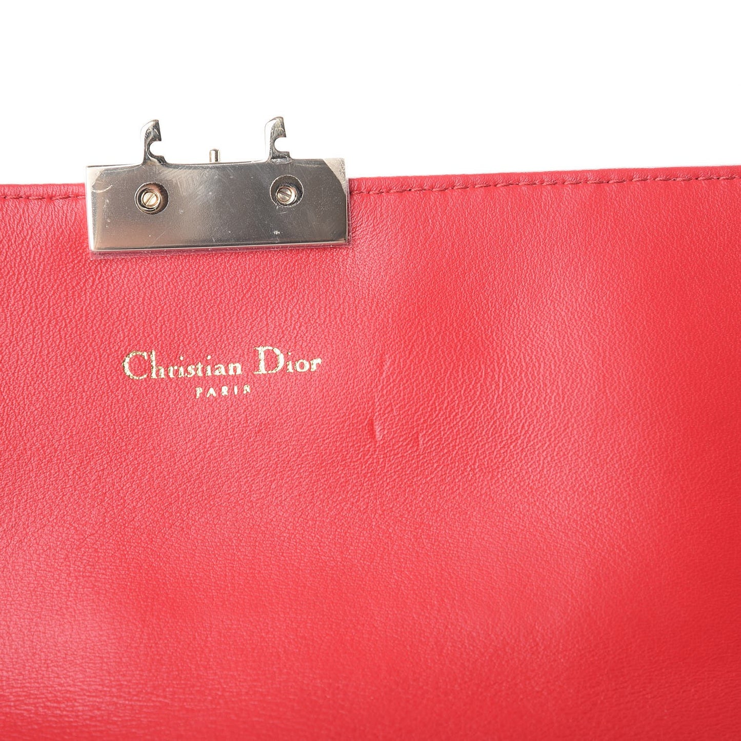 Patent Cannage Miss Dior Promenade Pouch Red