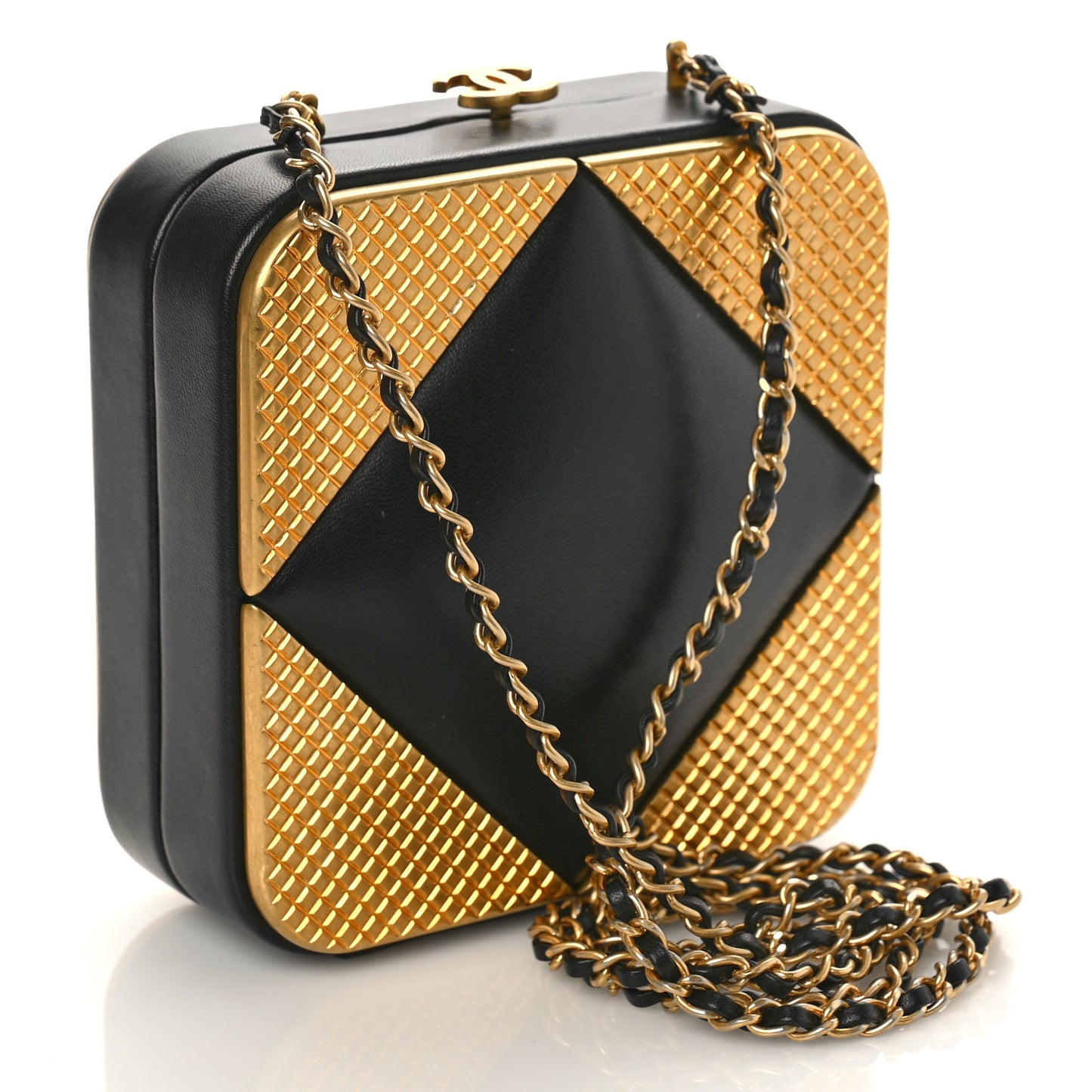 Lambskin Mini Evening Bag Black Gold