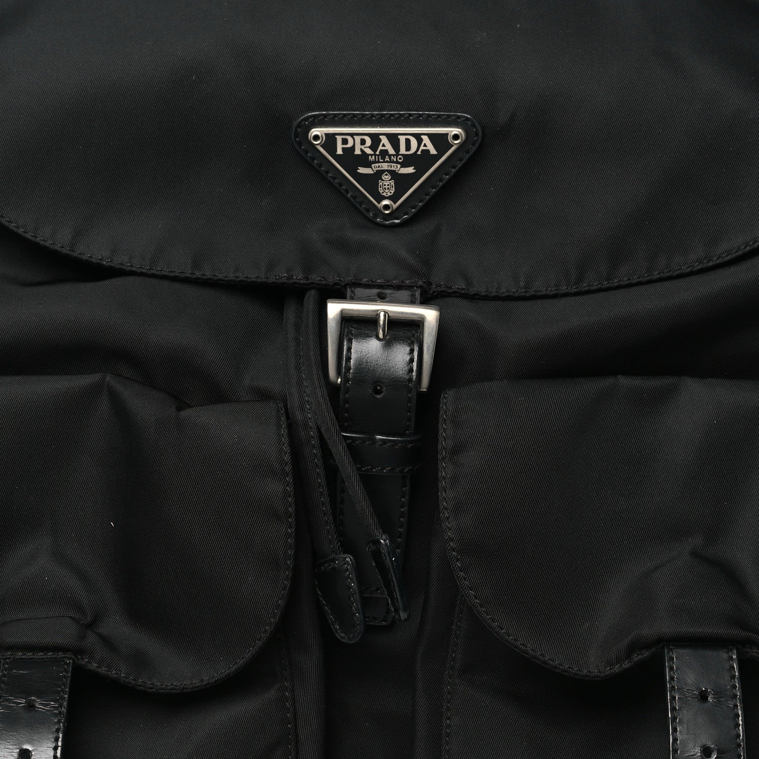 Prada Tessuto Nylon Saffiano Medium Backpack Black 7 of 9