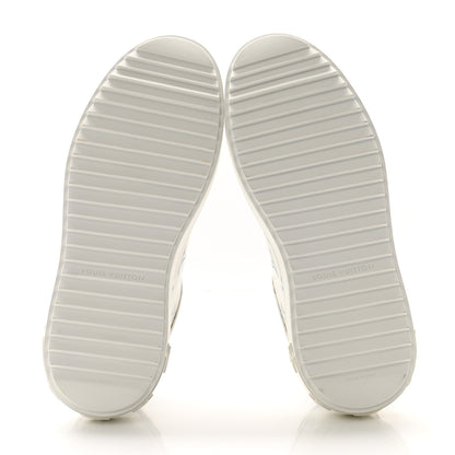 Louis Vuitton Calfskin Monogram Debossed Time Out Sneakers 35.5 White Silver 5 of 9