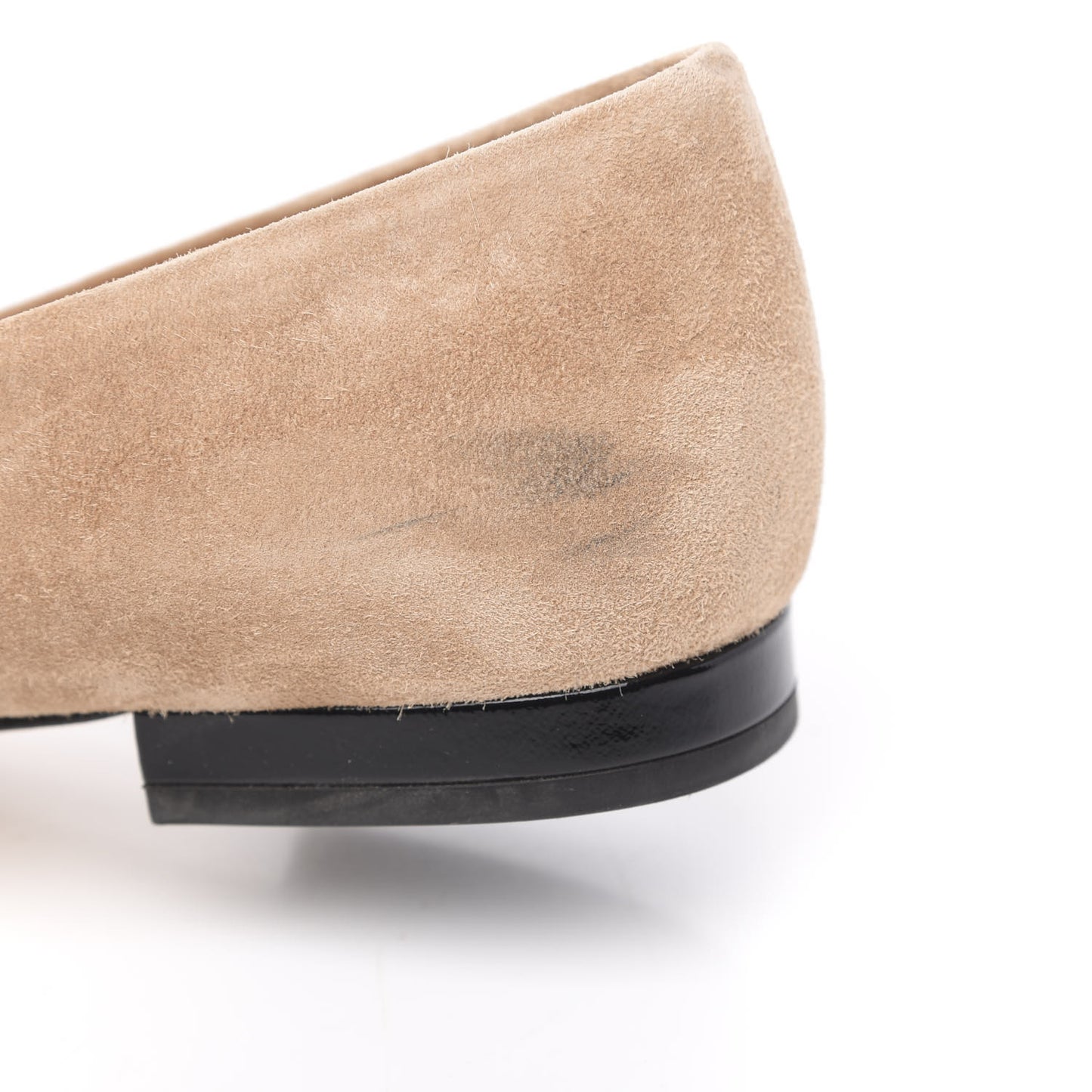 Suede Patent Camellia CC Ballerina Flat 39 Beige Black