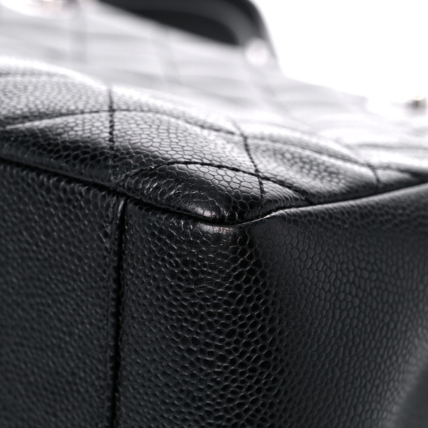 Caviar Quilted Grand Shopping Tote GST Black