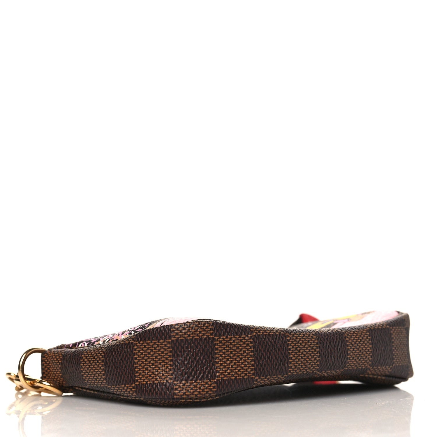 Louis Vuitton Damier Ebene 2019 Christmas Animation Mini Pochette Accessories Red 5 of 10