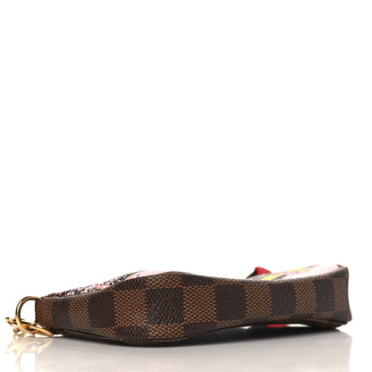 Louis Vuitton Damier Ebene 2019 Christmas Animation Mini Pochette Accessories Red 5 of 10