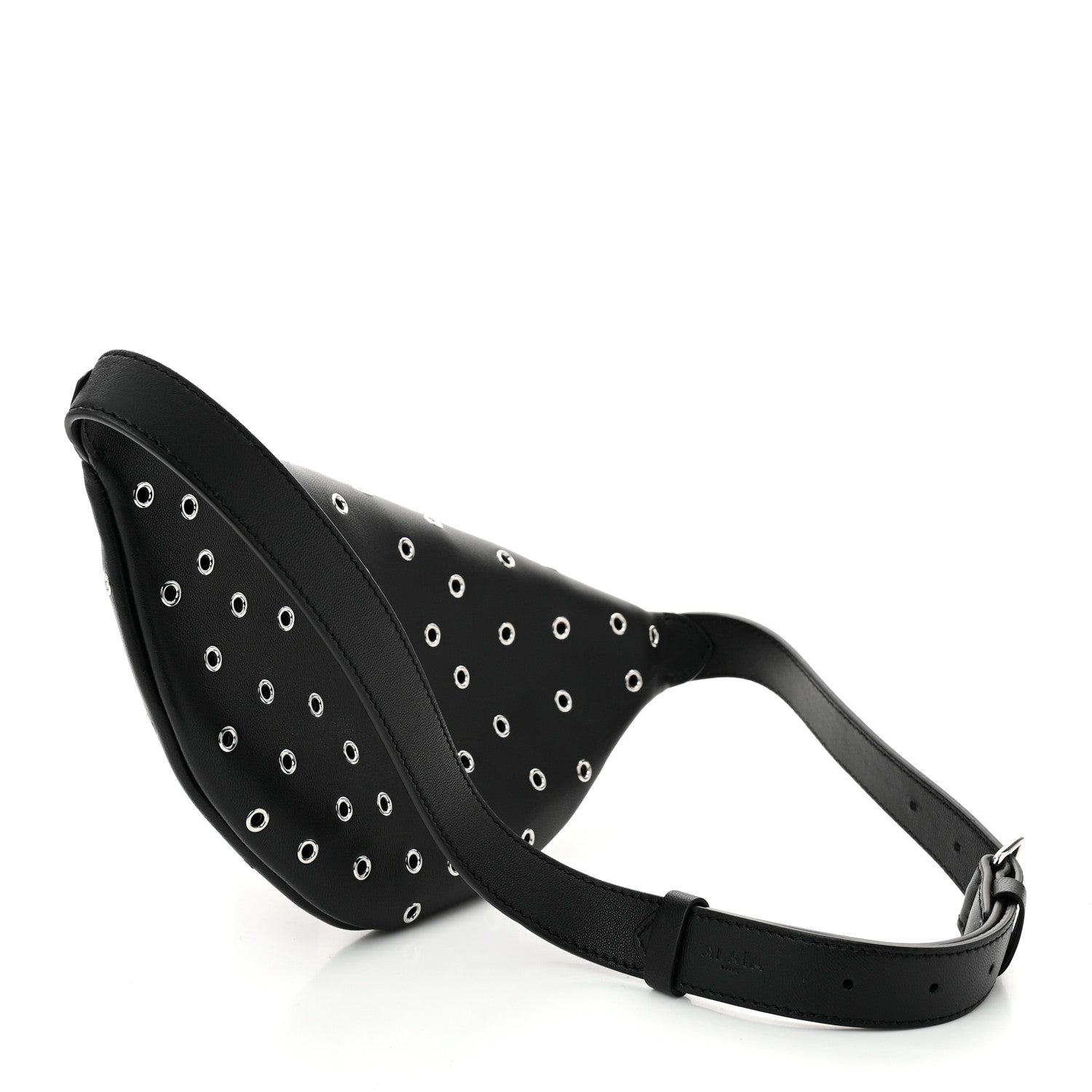 Alaia Lambskin Grommet Belt Bag Black 3 of 9