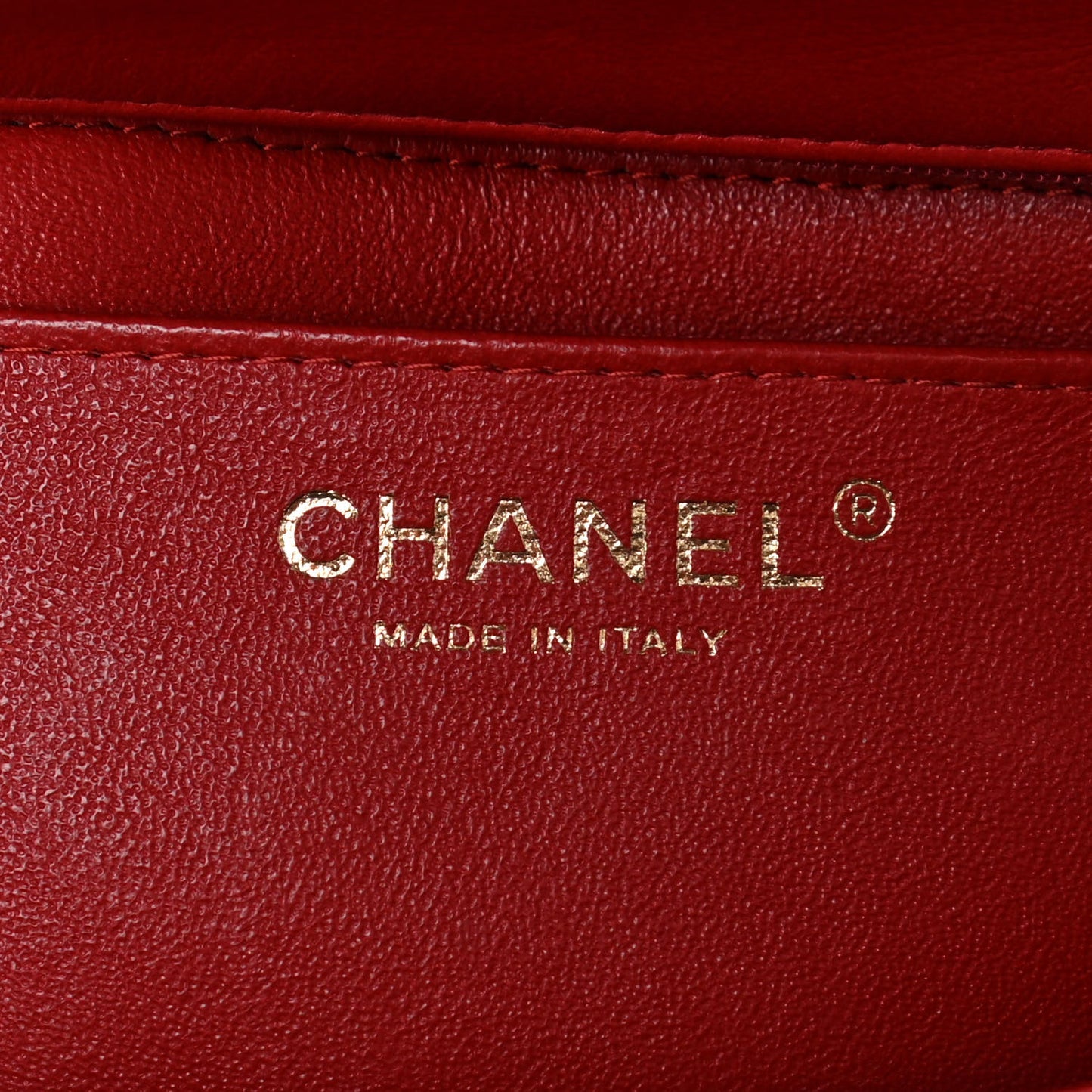 Lambskin Quilted Mini Rectangular Flap Red