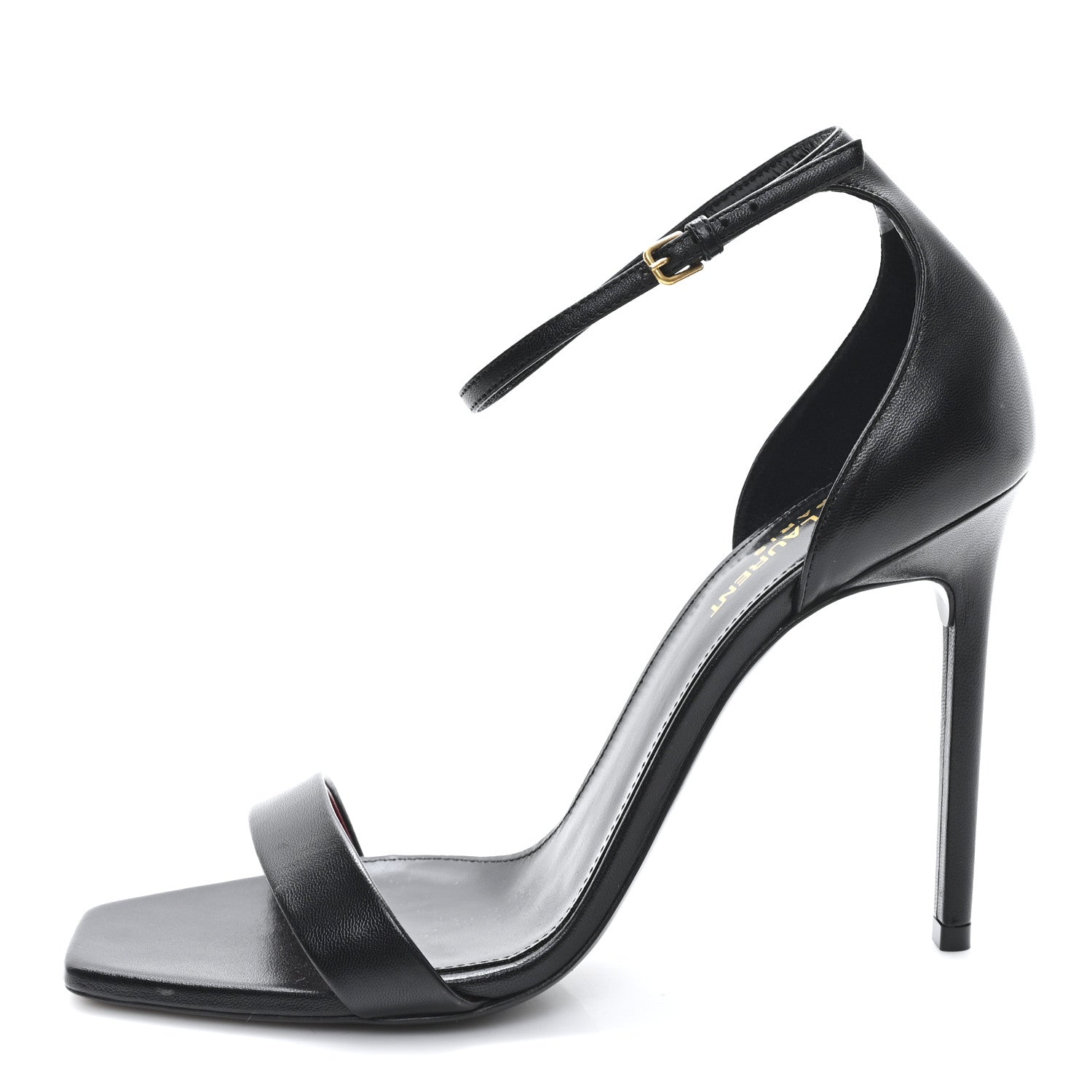 Saint Laurent Calfskin Tripon Amber 105 Ankle Strap Sandals 40.5 Black 1 of 10