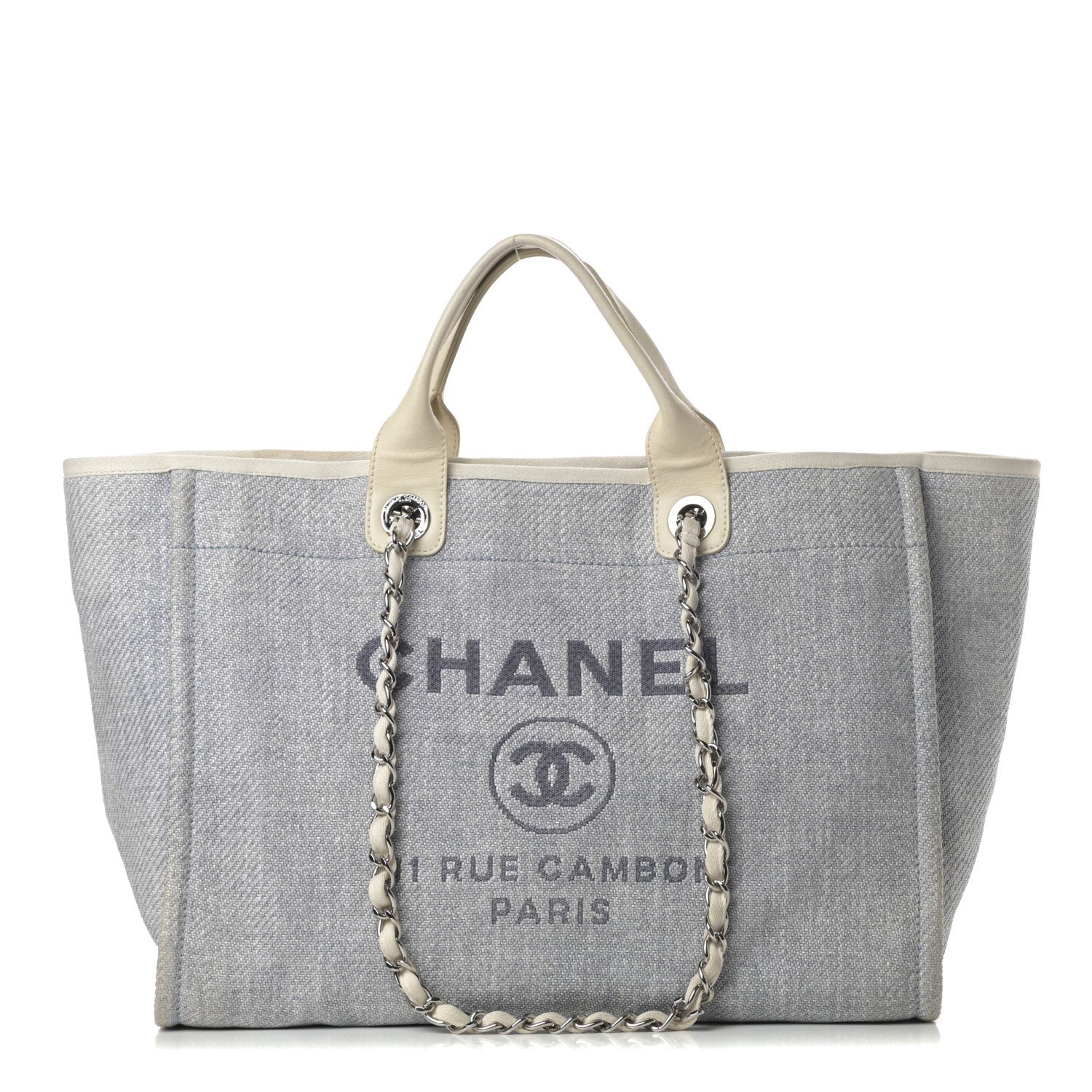 Chanel Canvas Medium Deauville Tote Light Blue 1 of 16