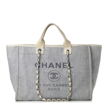 Chanel Canvas Medium Deauville Tote Light Blue 1 of 16