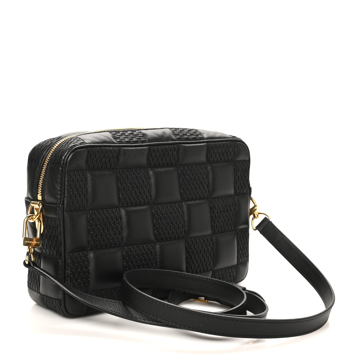 Louis Vuitton Lambskin Damier Quilt Troca MM Black 3 of 10