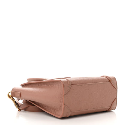 Celine Drummed Calfskin Nano Luggage Antique Rose 4 of 16