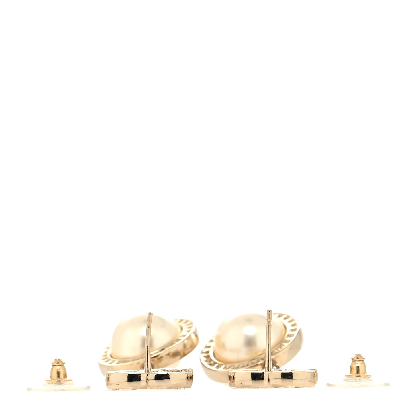 Crystal Pearl Pearls Coronation CC Drop Earrings Gold