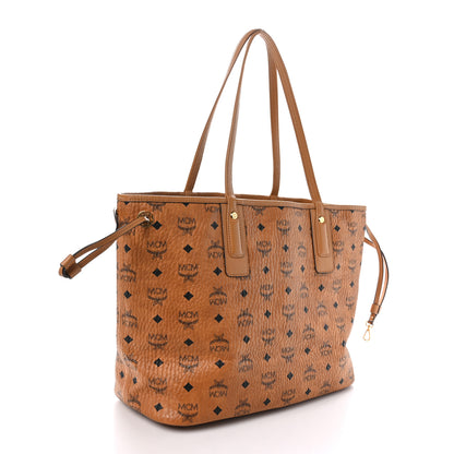 MCM Visetos Medium Liz Reversible Shopper Tote Cognac 3 of 15