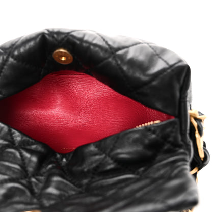 Chanel Crumpled Lambskin Quilted Small CC Links Shoulder Bag Black 5 of 11