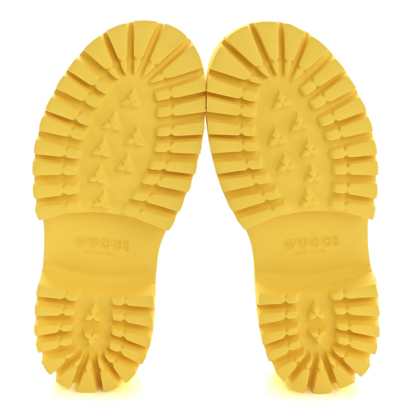 Rubber GG Monogram Perforated Elea Platform 55mm Lug Sole Sandals 37 Smile Yellow