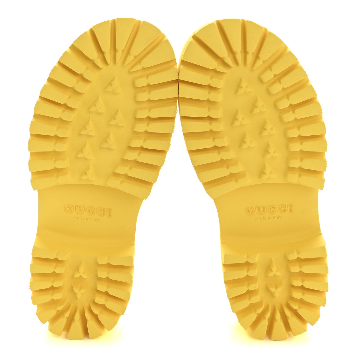 Gucci Rubber GG Monogram Perforated Elea Platform 55mm Lug Sole Sandals 37 Smile Yellow 6 of 11