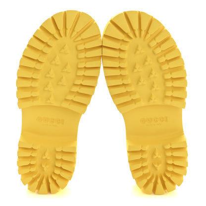 Gucci Rubber GG Monogram Perforated Elea Platform 55mm Lug Sole Sandals 37 Smile Yellow 6 of 11