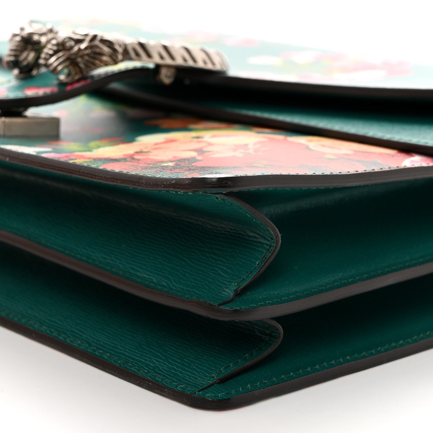 Gucci Calfskin Blooms Print Medium Dionysus Shoulder Bag Bright Emerald Multicolor 10 of 10