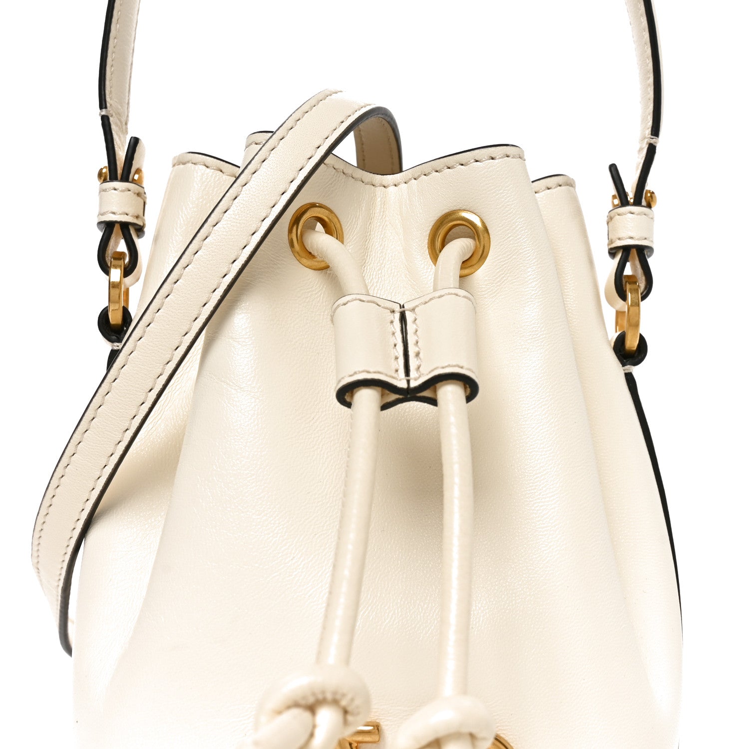 Valentino Garavani Nappa Mini VLogo Signature Bucket Bag Light Ivory 7 of 9