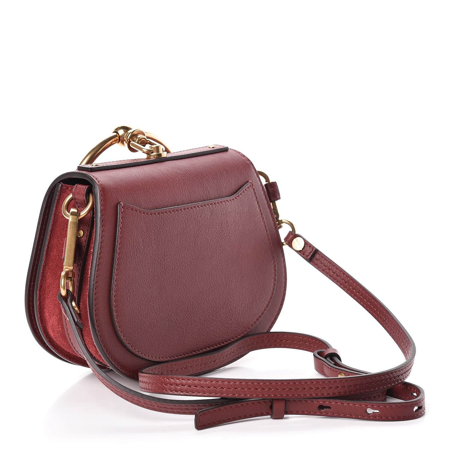 Chloe Calfskin Small Nile Bracelet Bag Sienna Red 3 of 10
