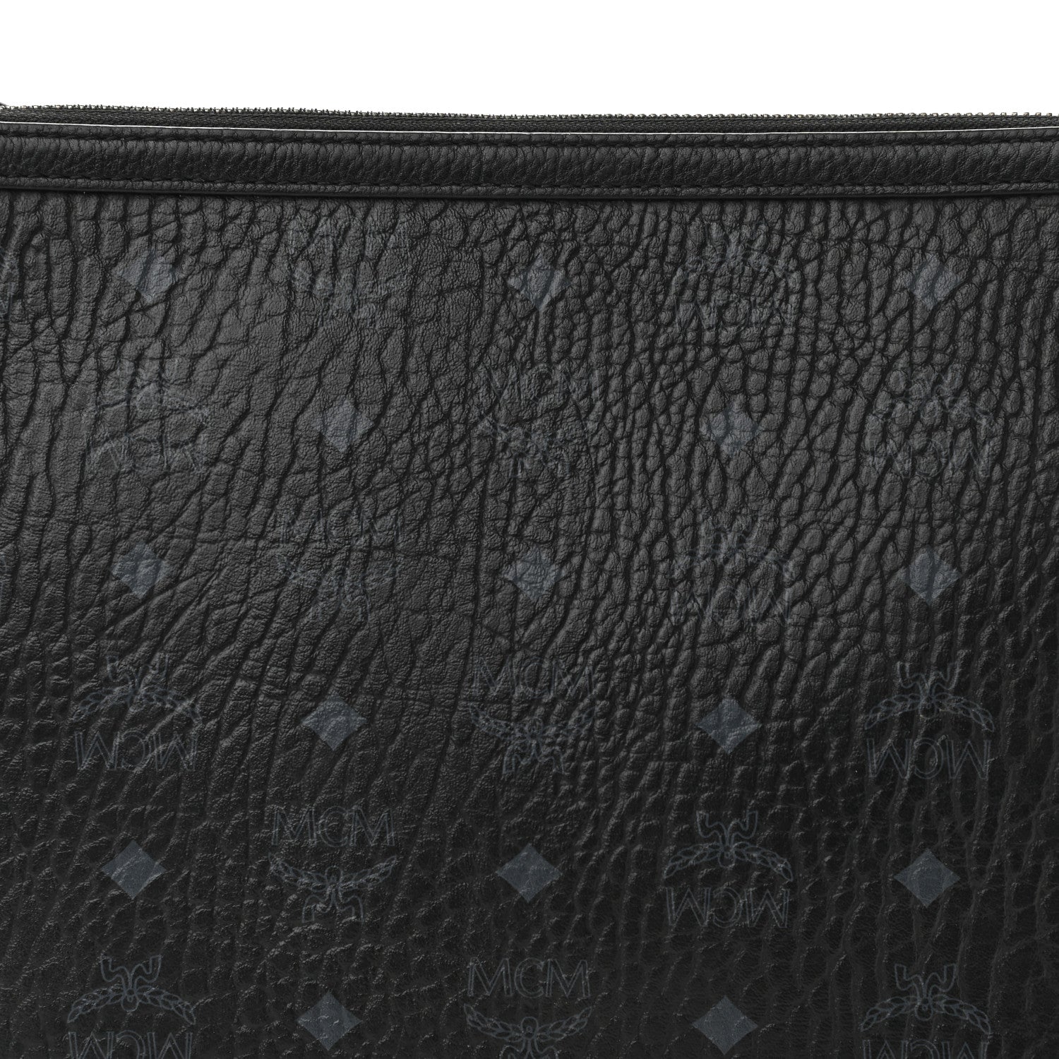 MCM Visetos Liz Shopper Tote Pouch Black 7 of 9