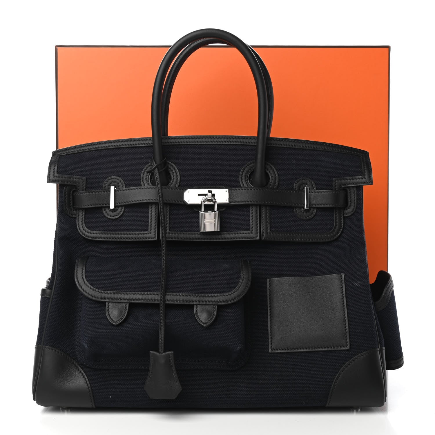 Hermes Goeland Toile Swift Cargo Birkin 35 Bleu Marine 10 of 10